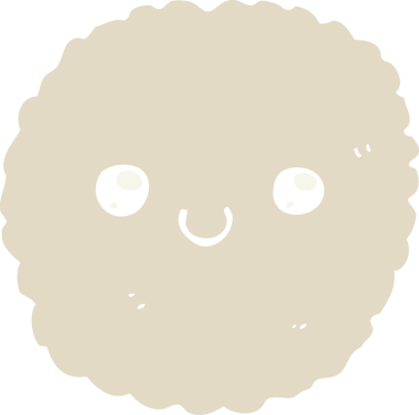 Bir insan tarafından çizilmiş düz renkli çizgi film bisküvisi