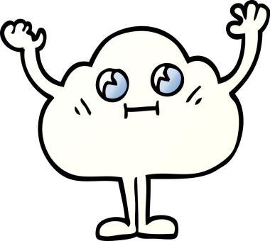 Bir insan tarafından çizilmiş mutlu karikatür bulutu