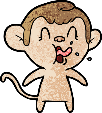 Bir insan tarafından çizilmiş çılgın çizgi film maymunu