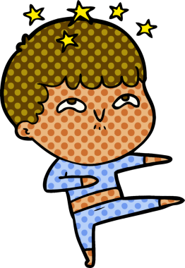 çizgi film bir insan tarafından çizilmiş hayret verici çocuk.