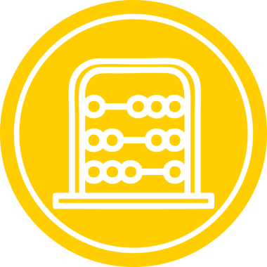 Bir insan tarafından çizilmiş geleneksel abaküs dairesel simgesi
