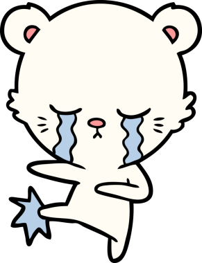 Ağlayan kutup ayısı bir insan tarafından çizilmiş.