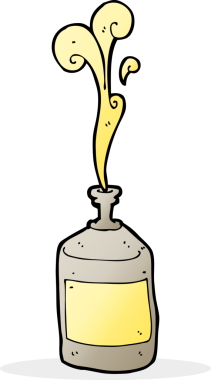 Bir insan tarafından çizilmiş eski bir su şişesi.