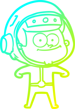 Bir insan tarafından çizilmiş mutlu bir astronot çizgi filmi.