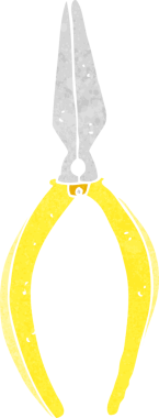 Bir insan tarafından çizilmiş karton pense.