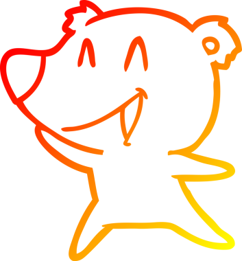 Bir insan tarafından çizilmiş gülen kutup ayısı karikatürü.