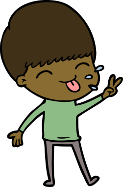 Bir insan tarafından çizilmiş çizgi film çocuğu.