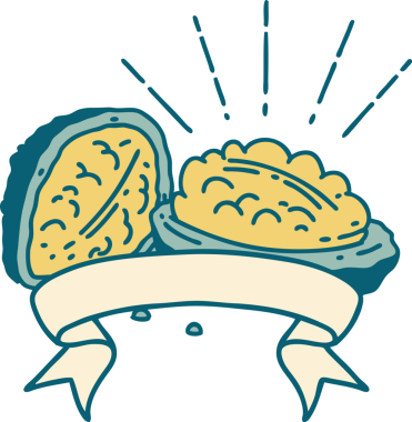 Dövme tarzı ceviz ve bir insan tarafından çizilmiş kabuklu parşömen.