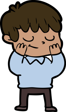 Bir insan tarafından çizilmiş mutlu çocuk çizgi filmi.