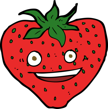 Bir insan tarafından çizilmiş çilek çizgi filmi.