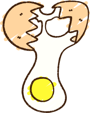 Bir insan tarafından çizilmiş çatlak yumurta tebeşiri.