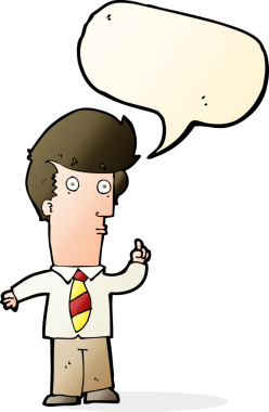 Bir insan tarafından çizilmiş konuşma balonuyla ilgili sorusu olan bir çizgi film adamı.