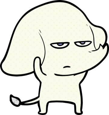 Bir insan tarafından çizilmiş kızgın bir fil.