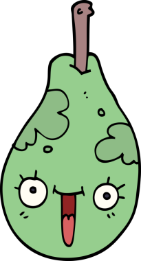 Bir insan tarafından çizilmiş taze armut.