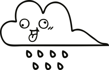 Bir insan tarafından çizilmiş yağmur bulutunun çizgi çizimi