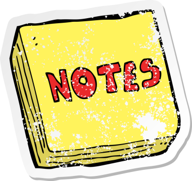 Bir insan tarafından çizilmiş bir karikatür not defterinin gerilimli yapıştırması.