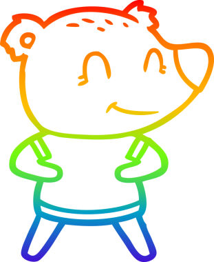 gökkuşağı gradyan çizgisi bir insan tarafından çizilmiş dost bir ayı çizgi