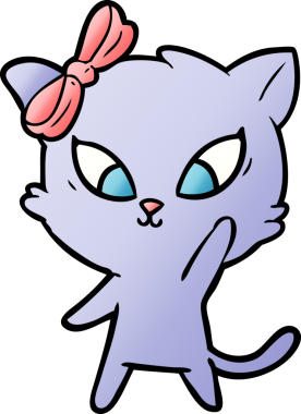 Bir insan tarafından çizilmiş çizgi film kedisi.