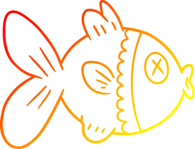 Bir insan tarafından çizilmiş bir Japon balığının sıcak çizgi çizimi