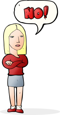 Çizgi filmdeki kadın bir insan tarafından çizilmediğini söylüyor.