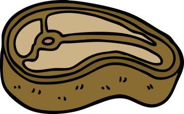 karikatür bir insan tarafından çizilmiş iyi pişmiş et