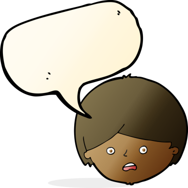 Bir insan tarafından çizilmiş konuşma balonu olan mutsuz bir çocuk.