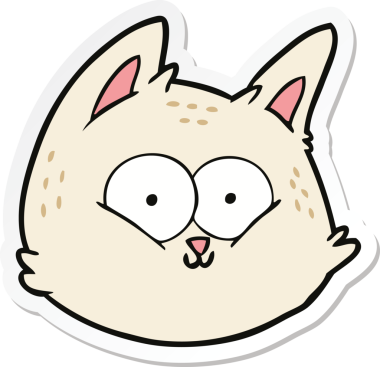 Bir insan tarafından çizilmiş kedi suratının çıkartması.