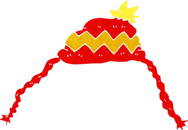 Bir insan tarafından çizilmiş çizgi film şapkası.