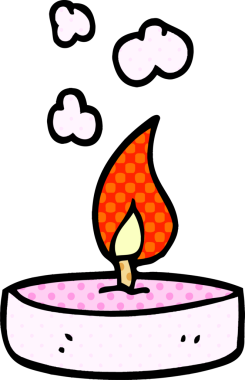 Bir insan tarafından çizilmiş karalama kokulu mum.