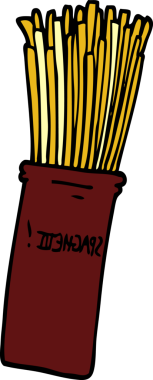 Bir insan tarafından çizilmiş karalama buğday makarnası.