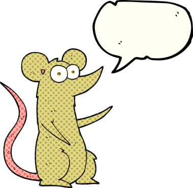 Bir insan tarafından çizilmiş serbest çizilmiş çizgi roman konuşma balonu çizgi film faresi