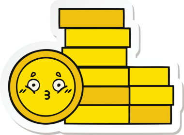 Bir insan tarafından çizilmiş şirin bozuk paraların çıkartması.