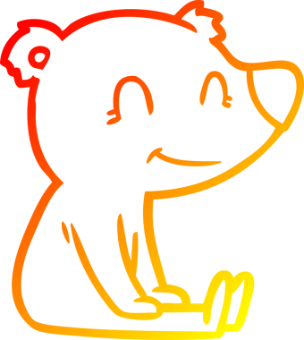 Bir insan tarafından çizilmiş sıcak bir ayı karikatürü çizimi