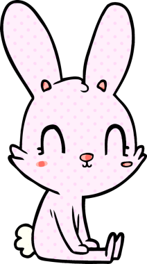 Bir insan tarafından çizilmiş şirin çizgi film tavşanı