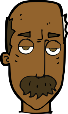 Çizgi film bir insan tarafından çizilmiş sıkıcı yaşlı adam.