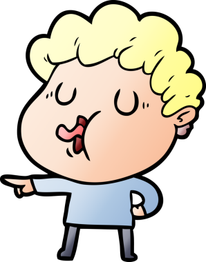 Bir insan tarafından çizilmiş bir karikatür adam.