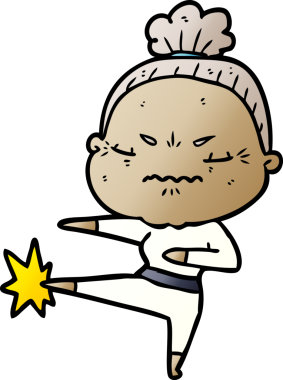 Çizgi film bir insan tarafından çizilmiş yaşlı bir kadın tarafından rahatsız edildi.