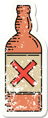 Bir insan tarafından çizilmiş geleneksel bir şişe dövmesi.