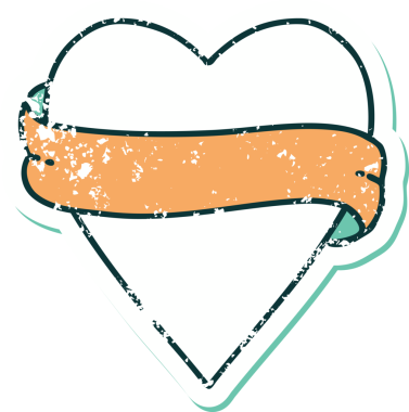 Bir insan tarafından çizilmiş kalp ve bayrağın sembolik depresif dövme şekli