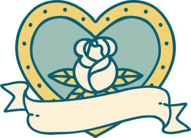 Bir insan tarafından çizilmiş bir kalbin ikonik dövme görüntüsü.