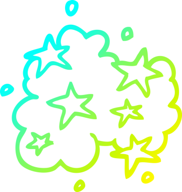 Bir insan tarafından çizilmiş bir çizgi filmin soğuk gradyan çizgisi