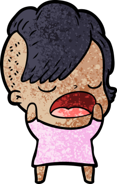 Bir insan tarafından çizilmiş havalı hippi kız çizgi filmi.