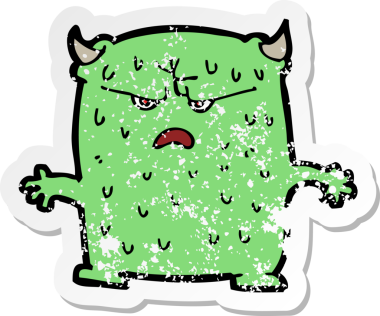 Bir insan tarafından çizilmiş küçük bir uzaylı çizgi filminin gerilimli yapıştırması.