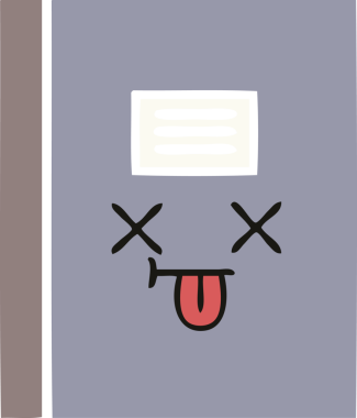 Bir insan tarafından çizilmiş düz renkli bir defter çizimi