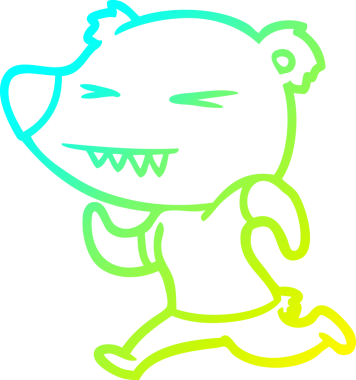 Bir insan tarafından çizilen kızgın ayı çizgi filminin soğuk gradyan çizimi