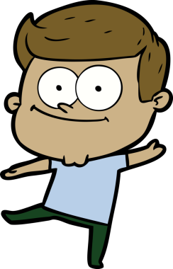 Bir insan tarafından çizilmiş mutlu bir adam.