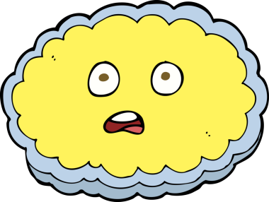 Bir insan tarafından çizilmiş şok olmuş karikatür yüzü.