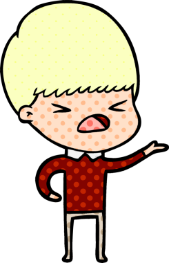 Çizgi film bir insan tarafından çizilmiş stresli adam