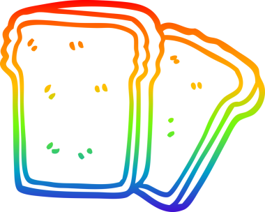 gökkuşağı gradyan çizgisi bir insan tarafından çizilmiş ekmek karikatürü