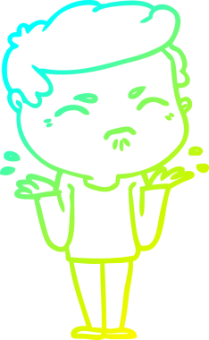 Bir insan tarafından çizilmiş bir çizgi filmin soğuk gradyan çizimi.